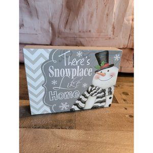 There's Snowplace like Home snowman xmas wooden sign decor Mistletoe snowflake